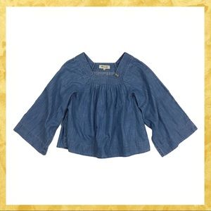 NWOT Madewell Flowy Denim Square Neck Top